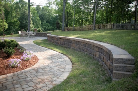 Southern Greenscapes Landscape Design & Construction | Rock Hill, SC | retaining wall and walkway