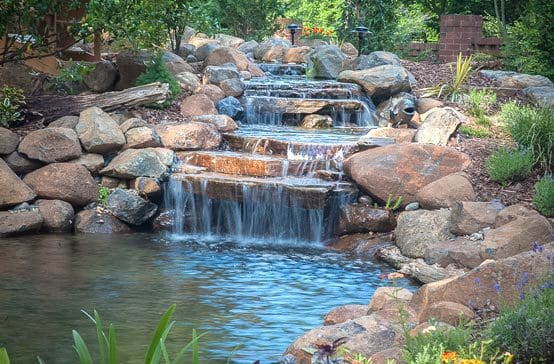 Southern Greenscapes Landscape Design & Construction | Rock Hill, SC | lighted water feature