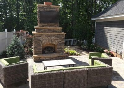 Southern Greenscapes Landscape Design & Construction | Rock Hill, SC | patio with fireplace